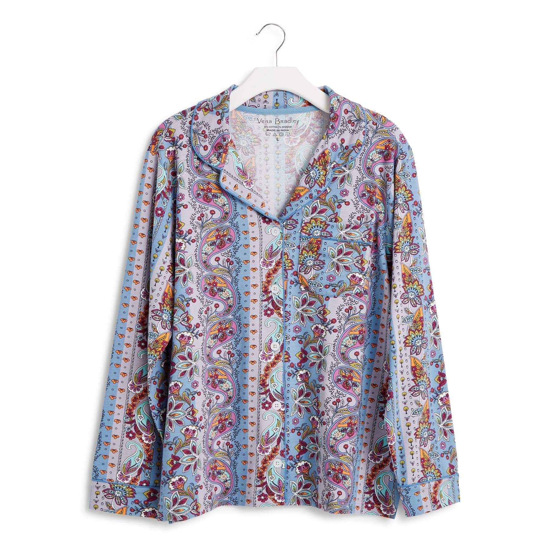 Long-Sleeved Button Pajama Top