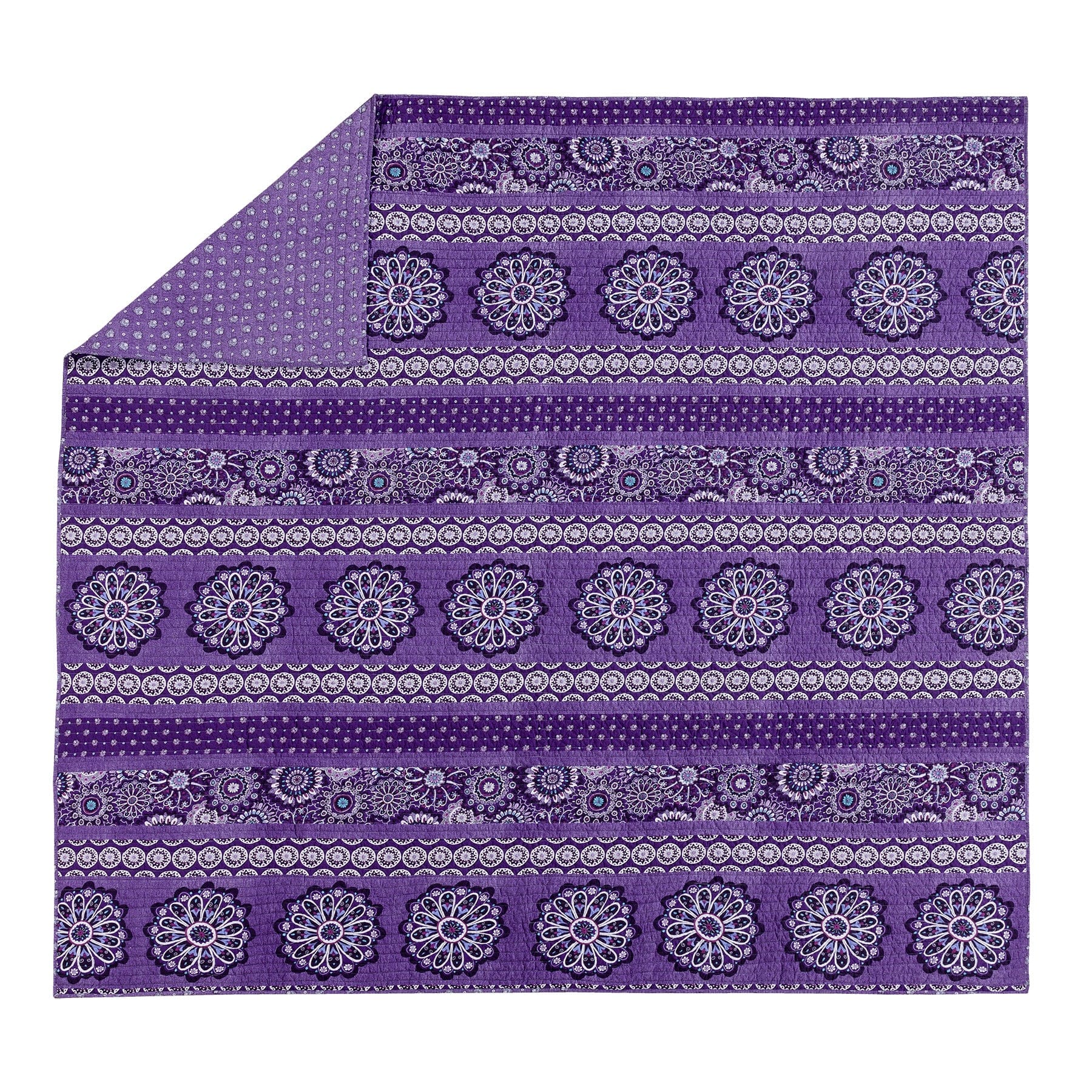 Tranquil Medallion Purple Quilt Set
