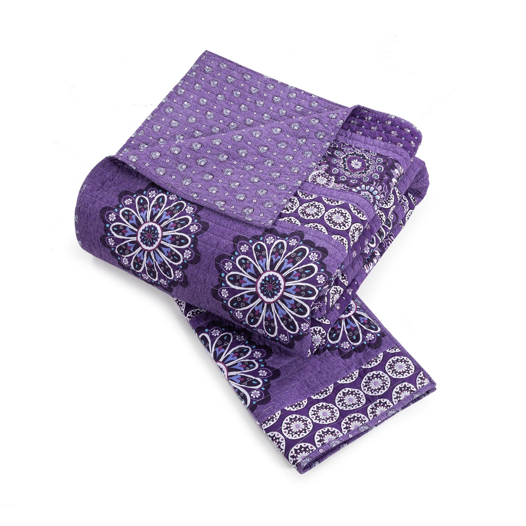 Tranquil Medallion Purple Quilt Set