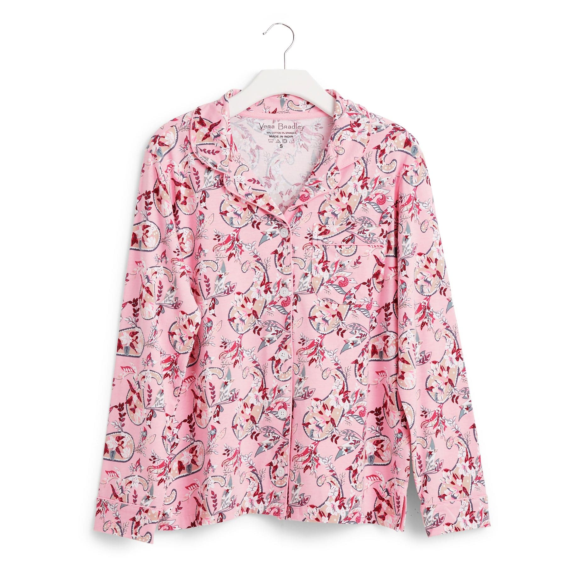 Long-Sleeved Button Pajama Top