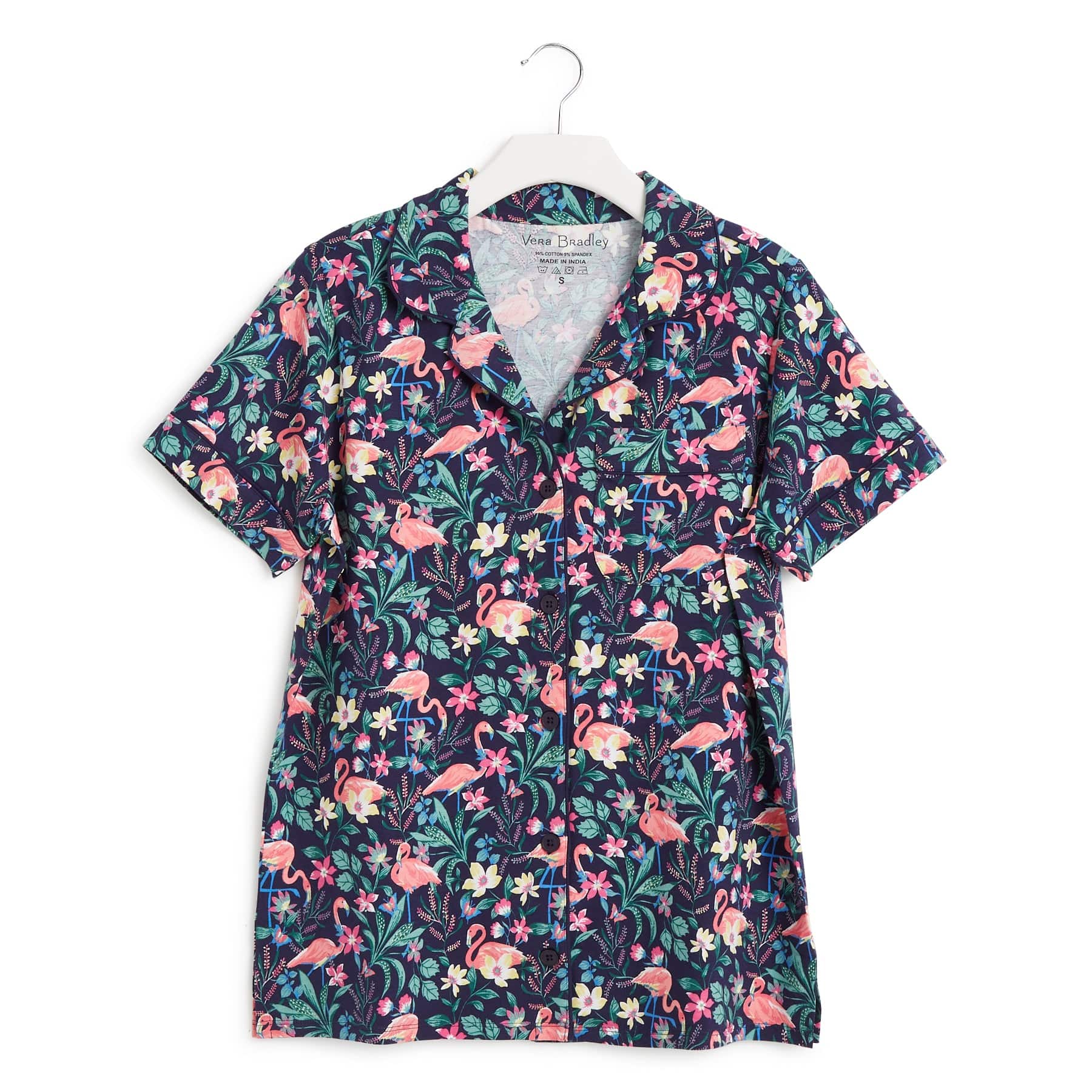 Short-Sleeved Button Up Pajama Top