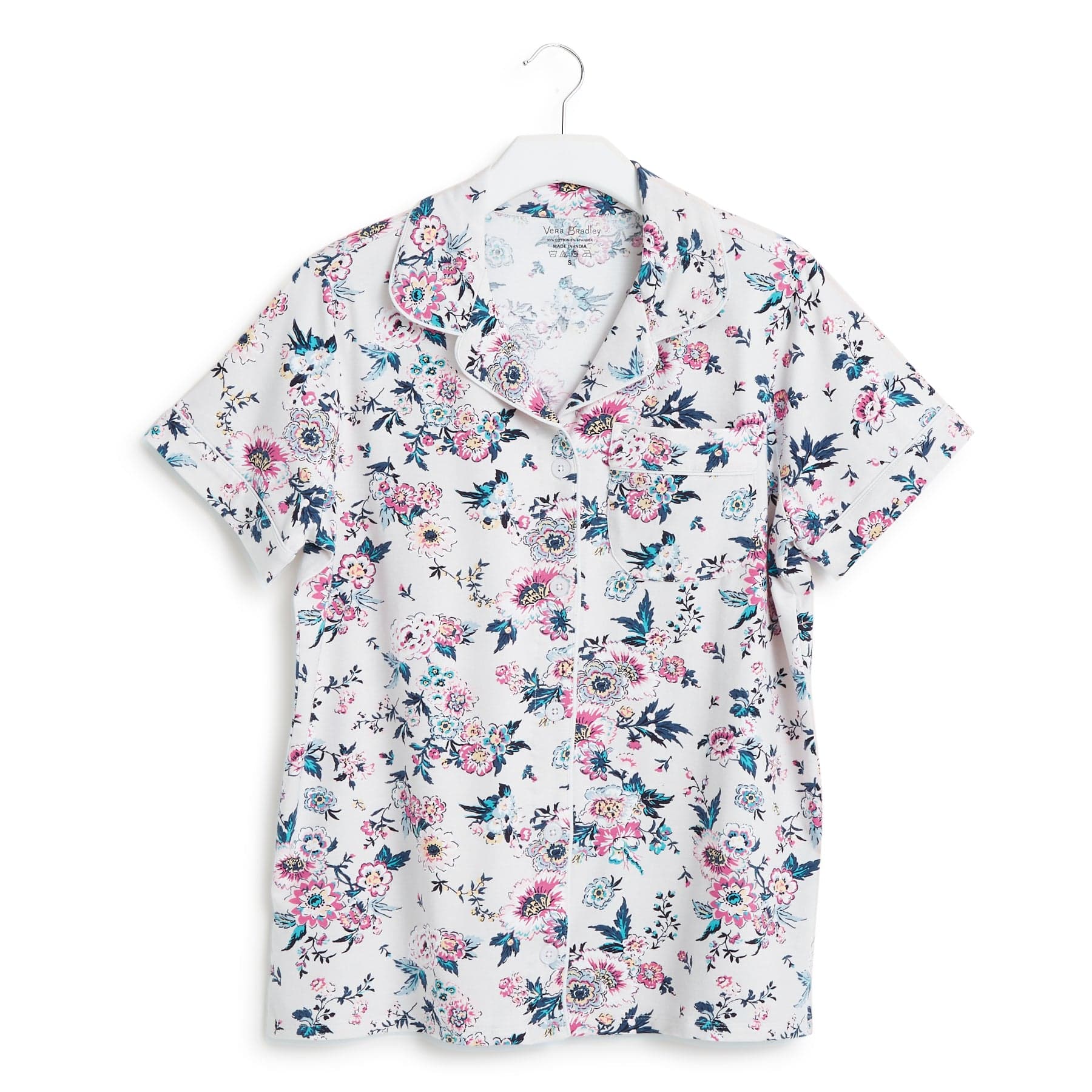 Short-Sleeved Button Up Pajama Top