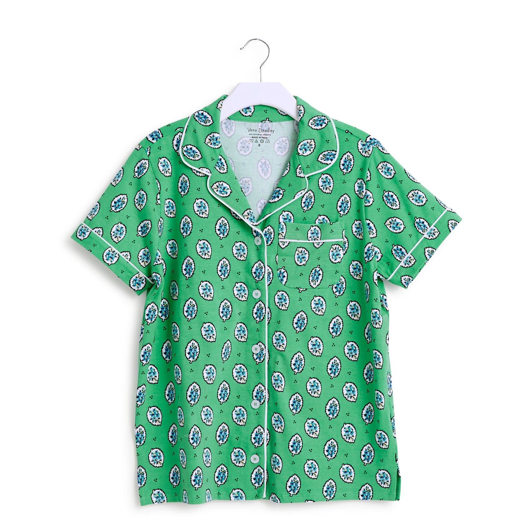 Short-Sleeved Button Up Pajama Top