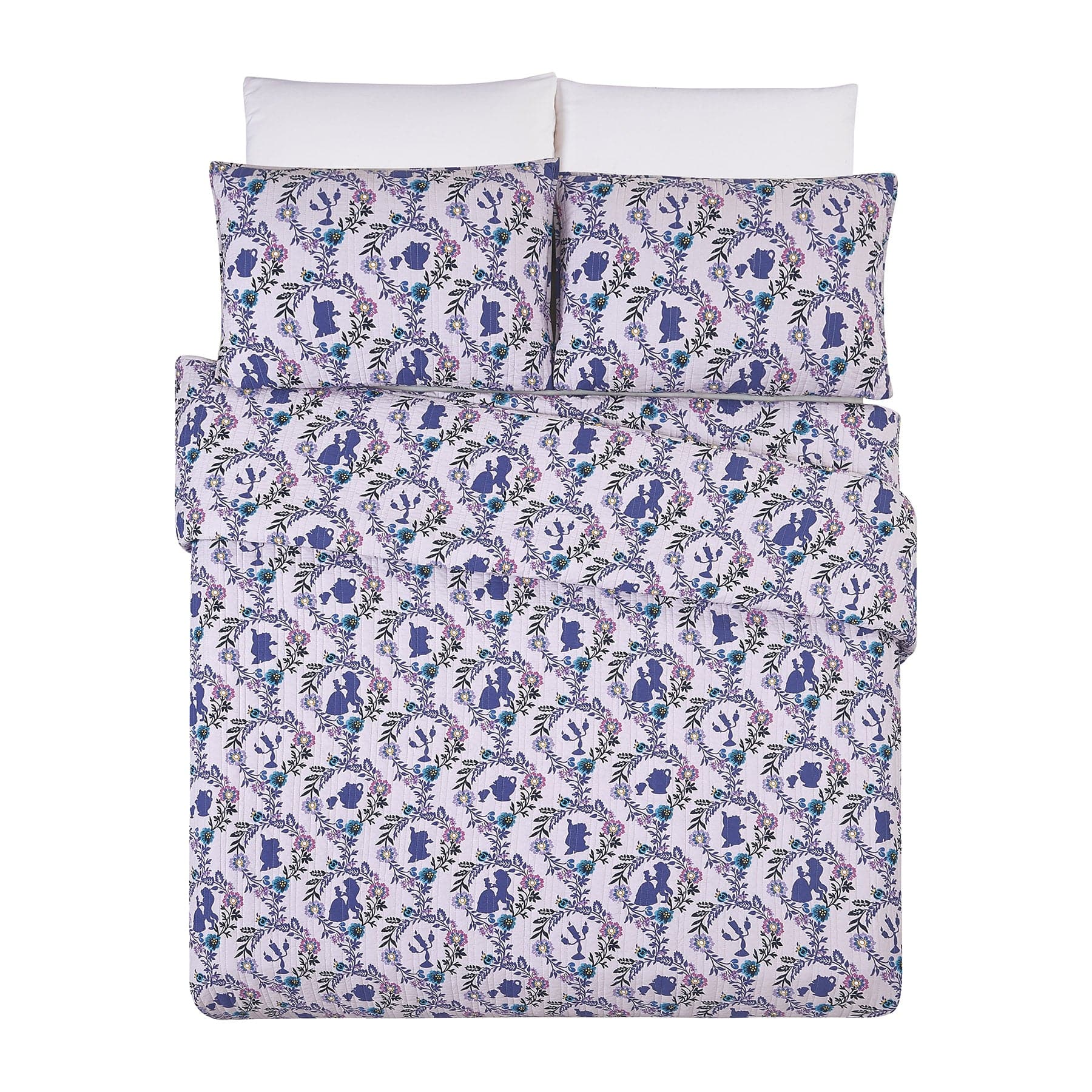 Belle Floral Cameos Quilt Set, Twin