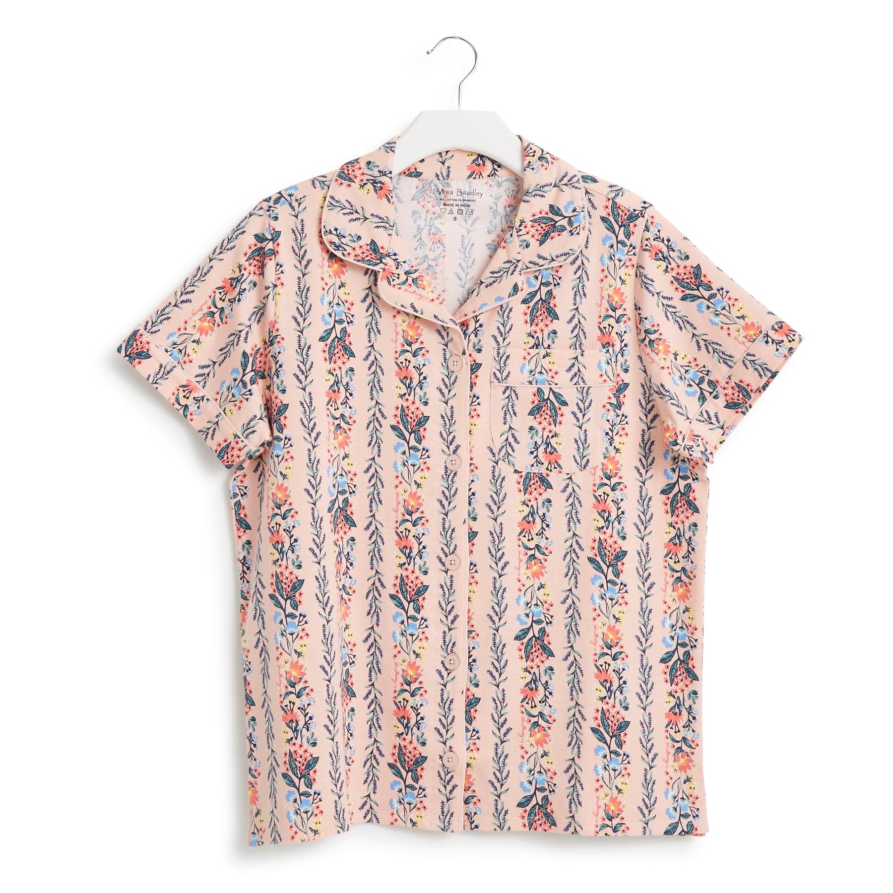 Short-Sleeved Button Up Pajama Top