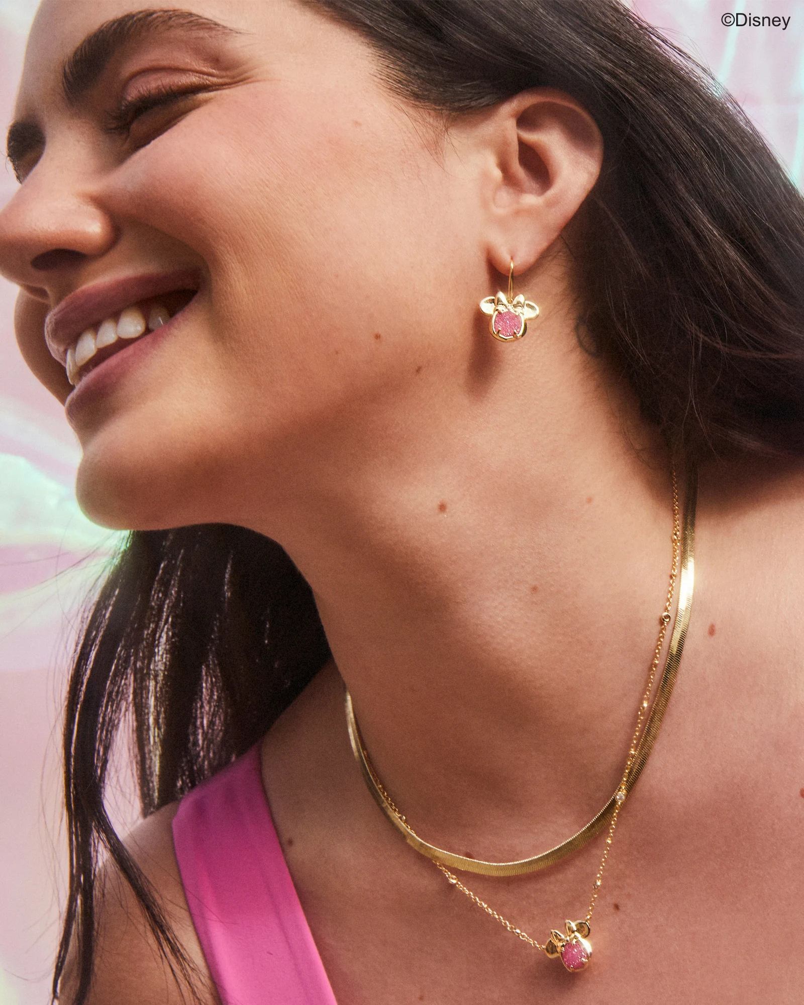 Disney | Kendra Scott Gold Minnie Mouse Drop Earrings in Black Drusy