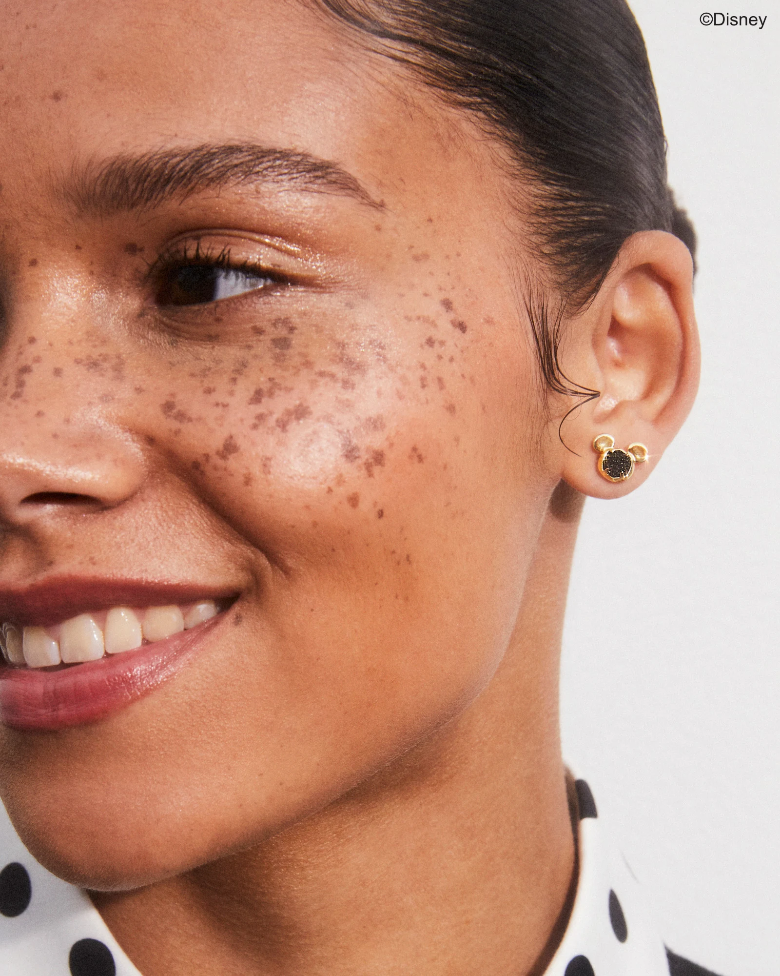 Disney | Kendra Scott Gold Mickey Mouse Stud Earrings in White Pearl