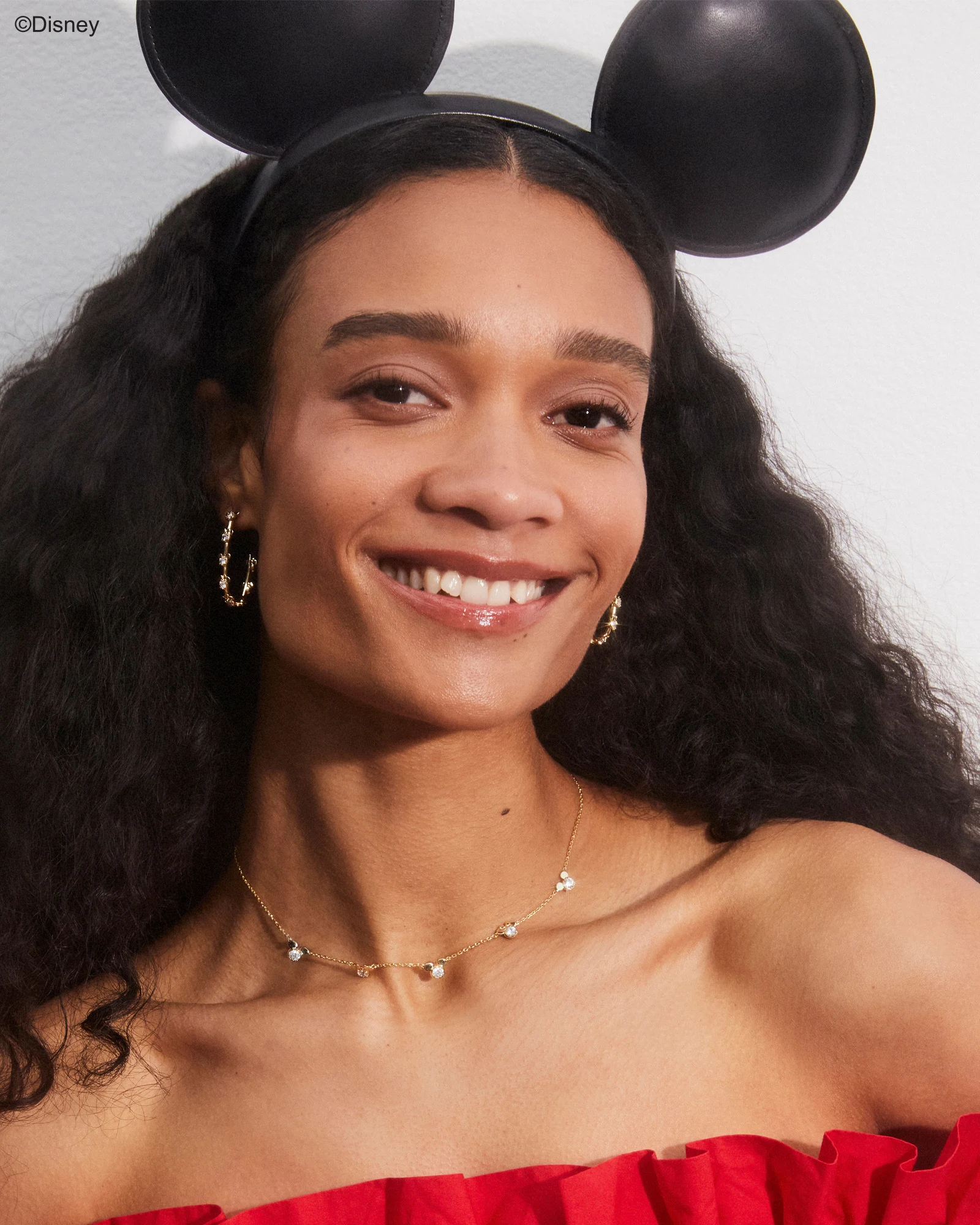 Disney | Kendra Scott Silver Mickey Mouse and Minnie Mouse Hoop Earrings in White Crystal