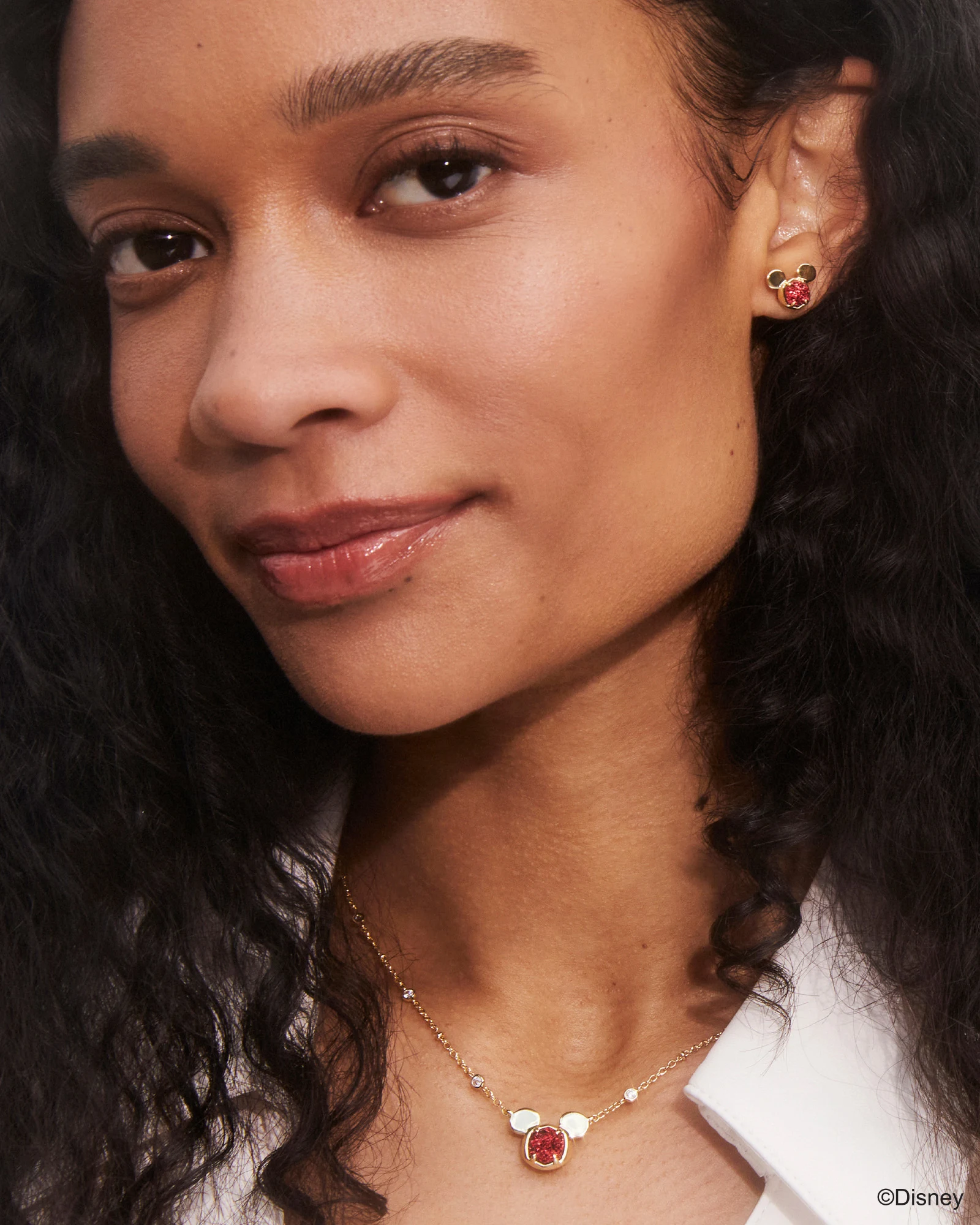 Disney | Kendra Scott Gold Mickey Mouse Stud Earrings in White Pearl