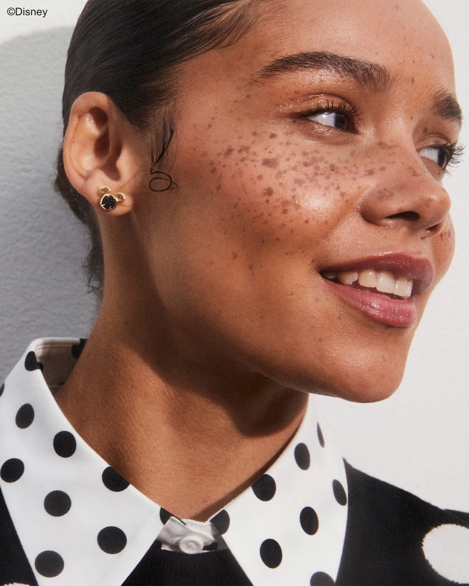 Disney | Kendra Scott Gold Mickey Mouse Stud Earrings in White Pearl