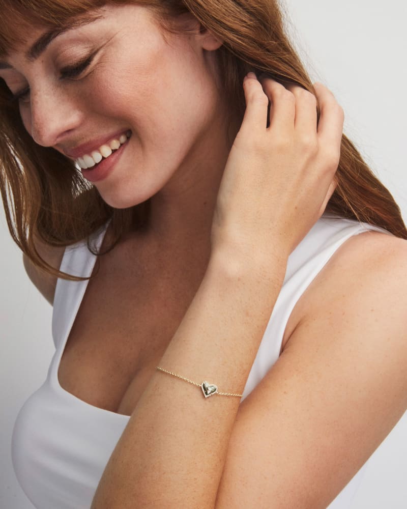 Ari Heart Gold Chain Bracelet in Abalone Shell