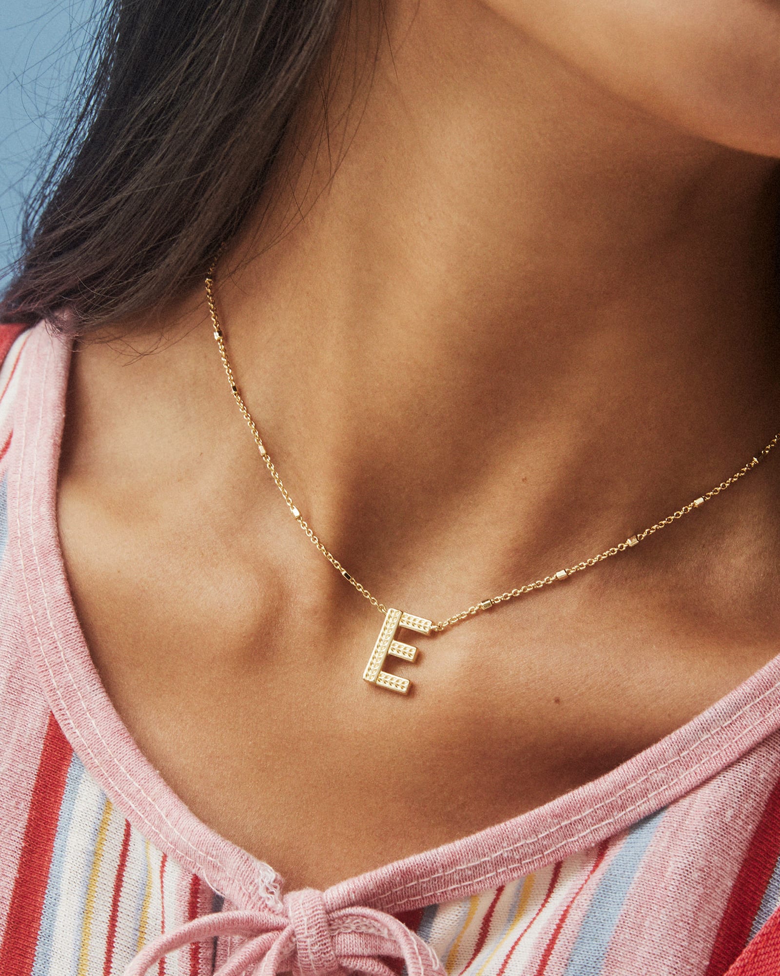Letter A-Z Pendant Necklace in Gold