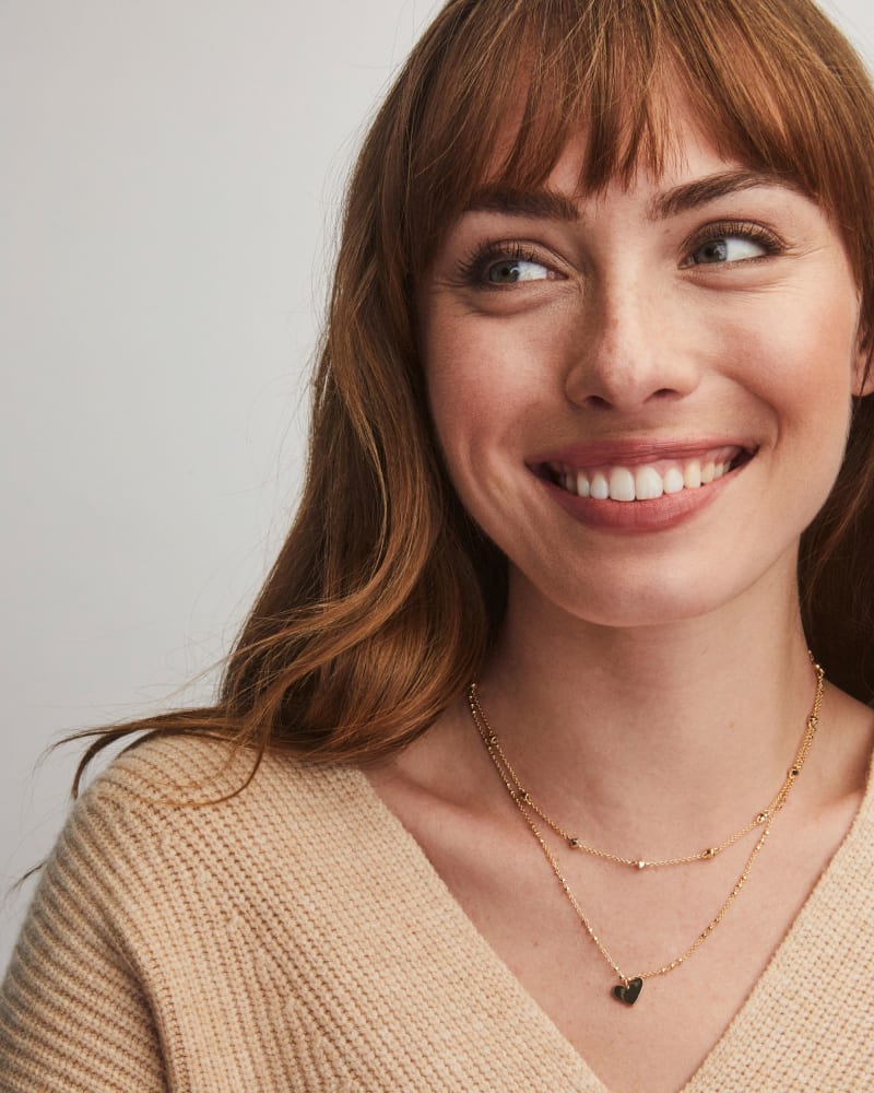Ari Heart Multi Strand Necklace in Gold