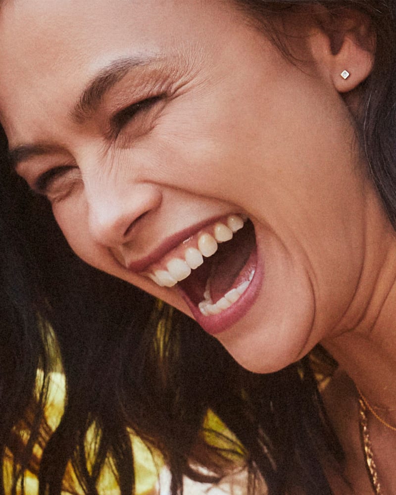 Michelle 14k White Gold Stud Earrings in White Diamond, .16ct