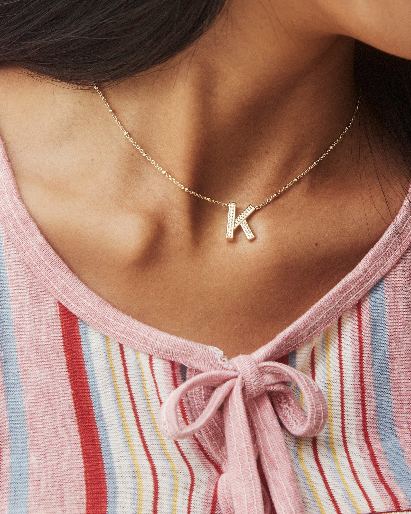 Letter A-Z Pendant Necklace in Gold