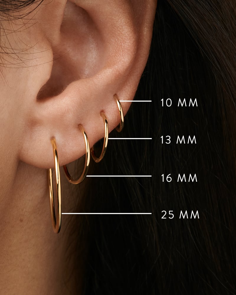 Keeley 16mm Huggie Earrings in 18k Gold Vermeil