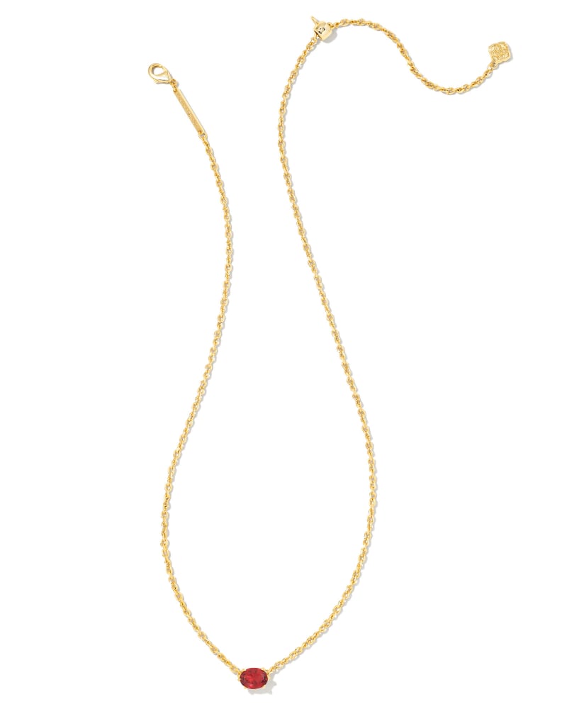 Cailin Gold Pendant Necklace in Burgundy Crystal