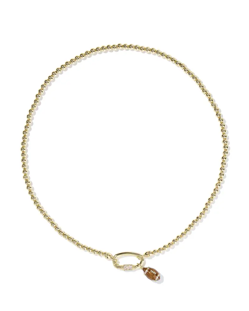 Football Gold Metal Strand Necklace