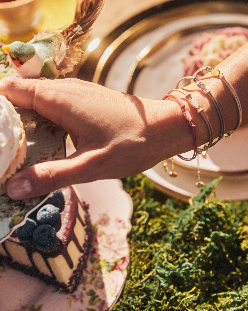 Emilie Gold Corded Bracelet in Iridescent Drusy