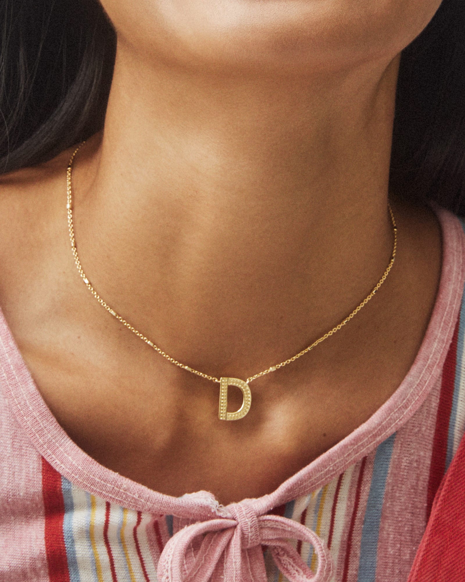 Letter A-Z Pendant Necklace in Gold