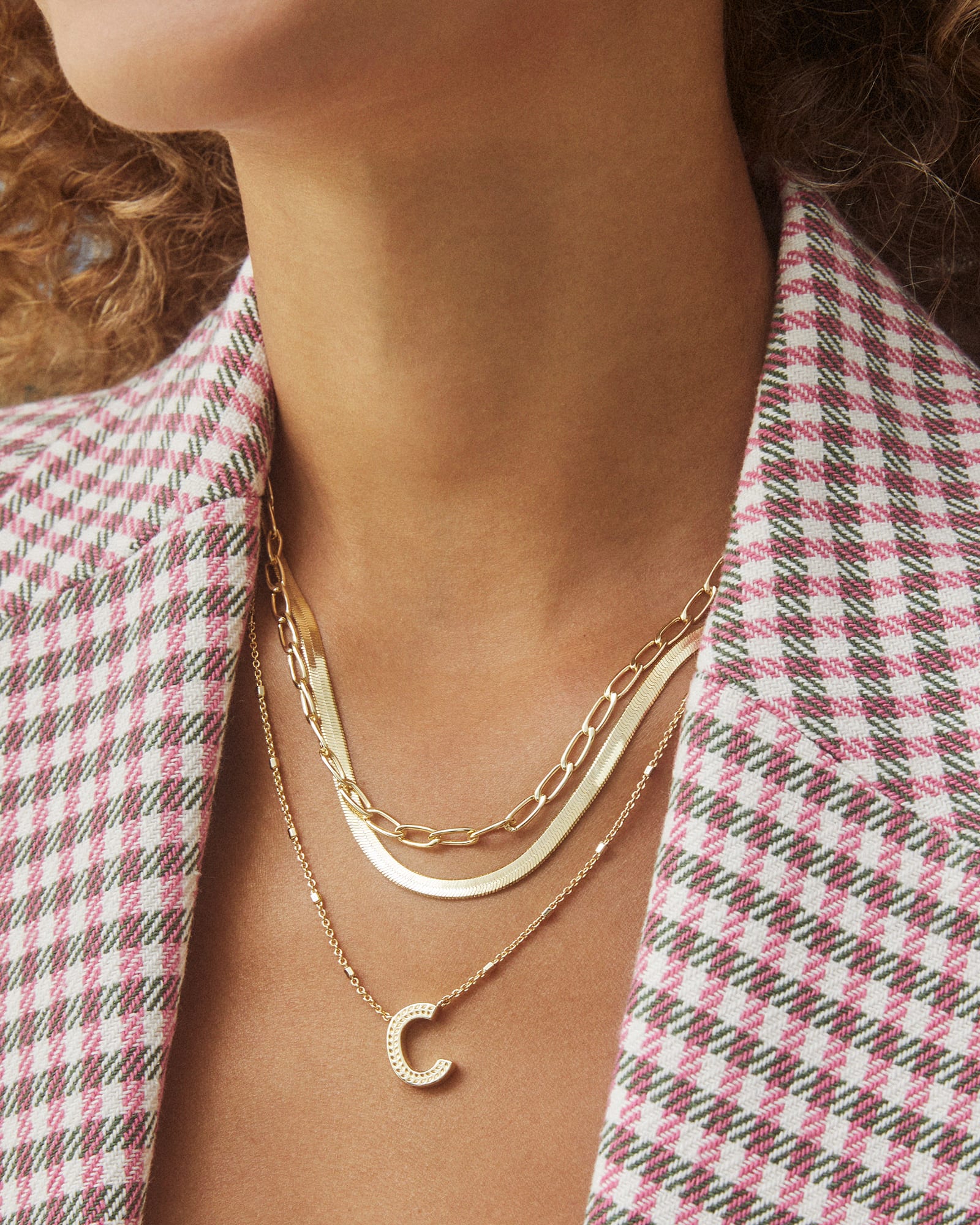 Letter A-Z Pendant Necklace in Gold