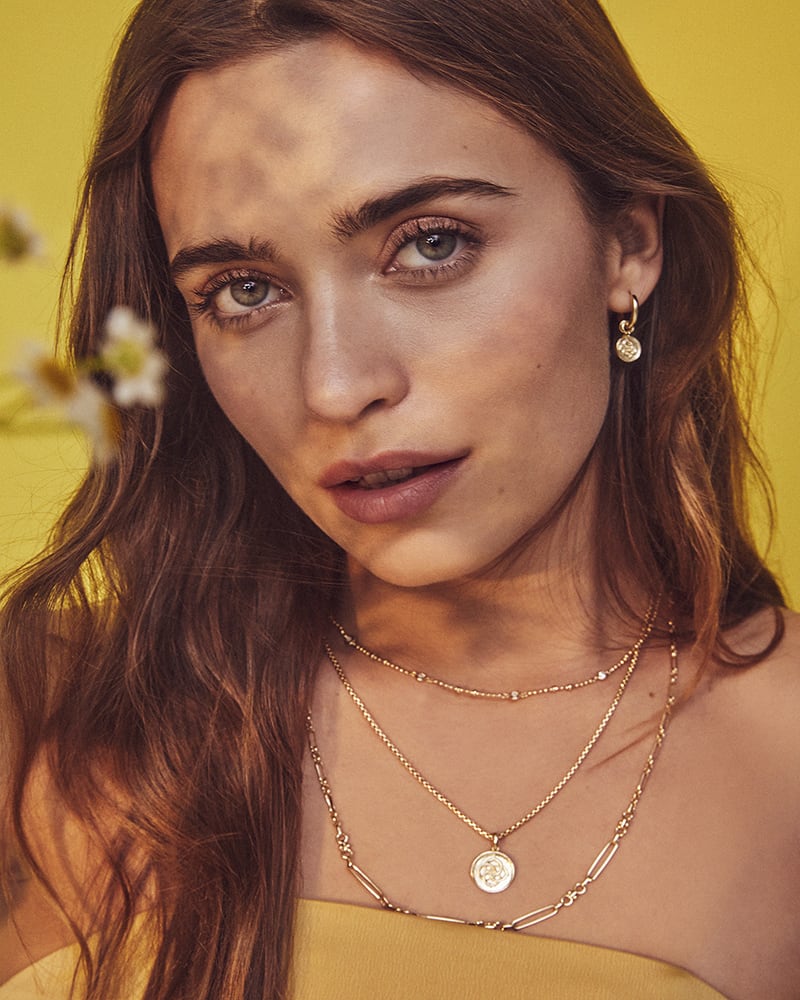 Medallion Coin Multi Strand Necklace in Gold