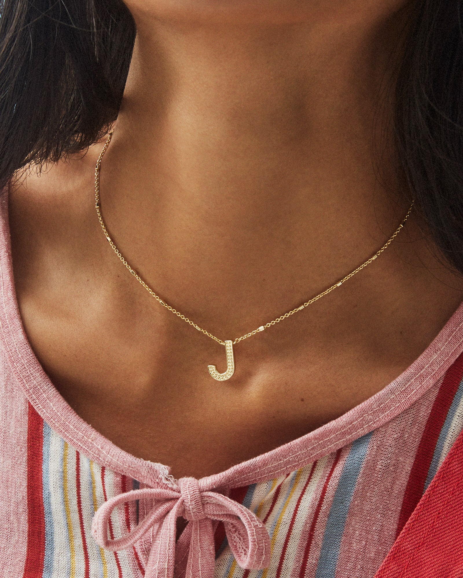 Letter A-Z Pendant Necklace in Gold