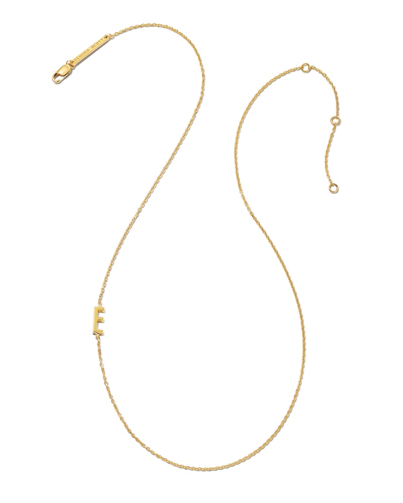 Letter E Inline Initial Necklace in 18k Gold Vermeil