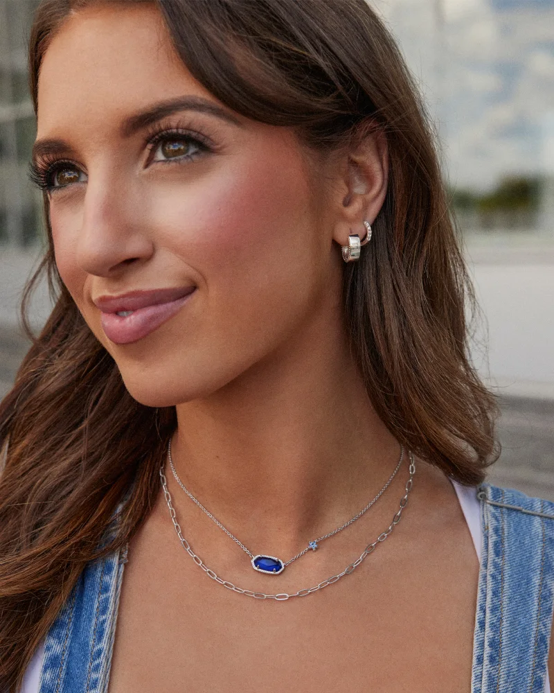 Elisa Silver Pave Star Short Pendant Necklace