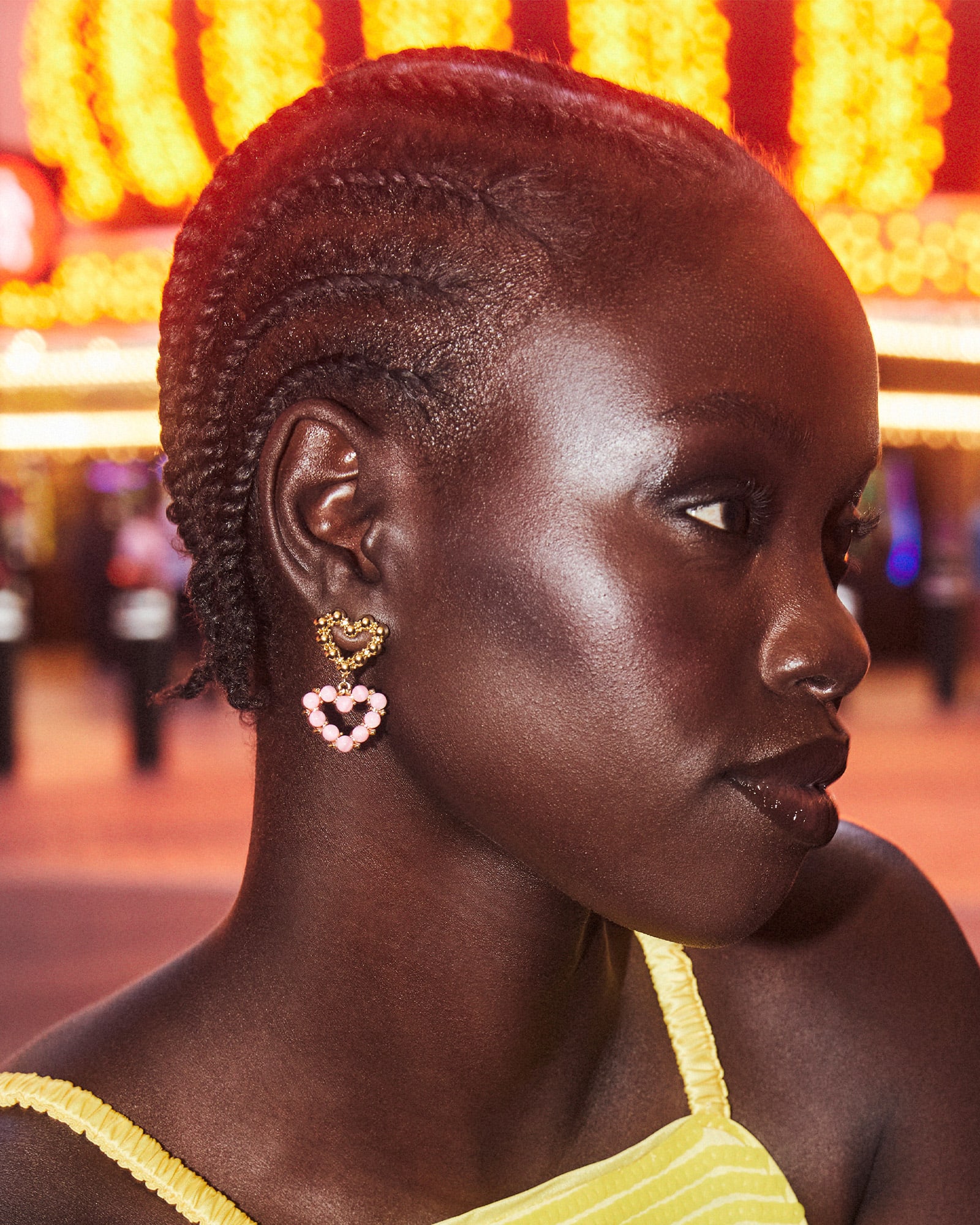 Ashton Gold Heart Drop Earrings