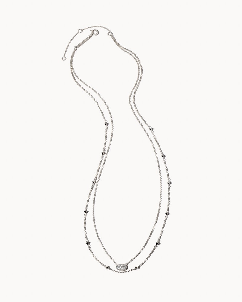 Marisa 14k White Gold Multi Strand Necklace in White Diamond
