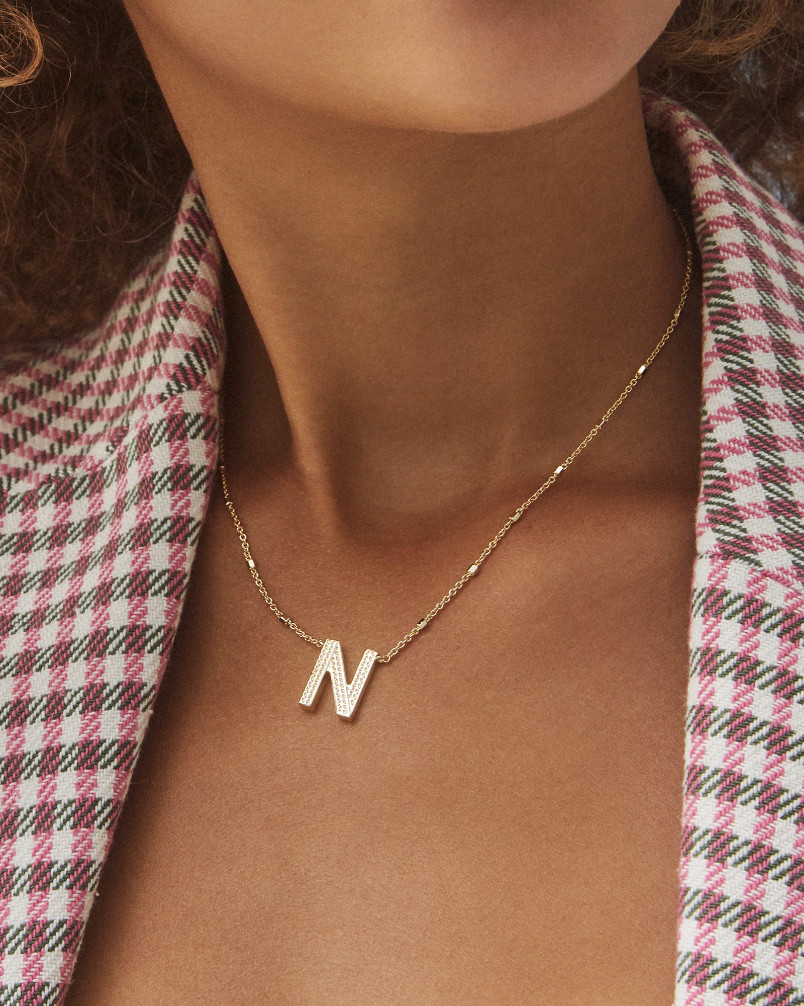 Letter A-Z Pendant Necklace in Gold