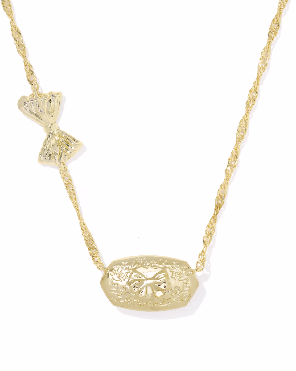 Kendra Scott x LoveShackFancy Bow Gold Elisa Necklace