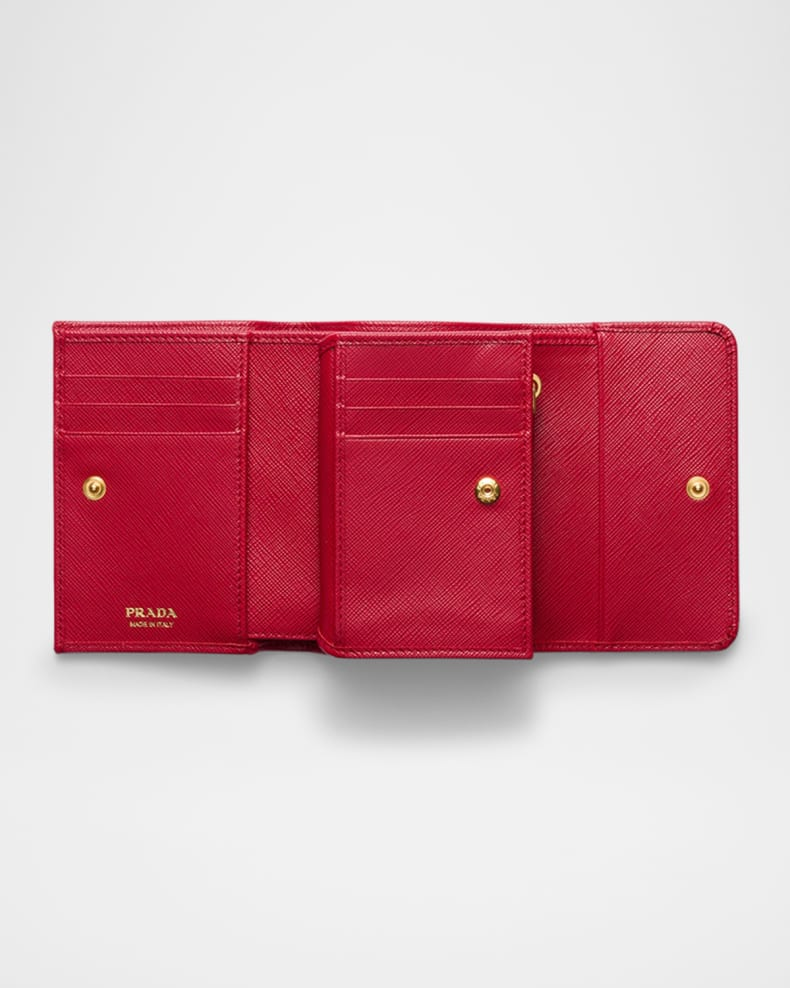 Small Saffiano Leather Trifold Wallet