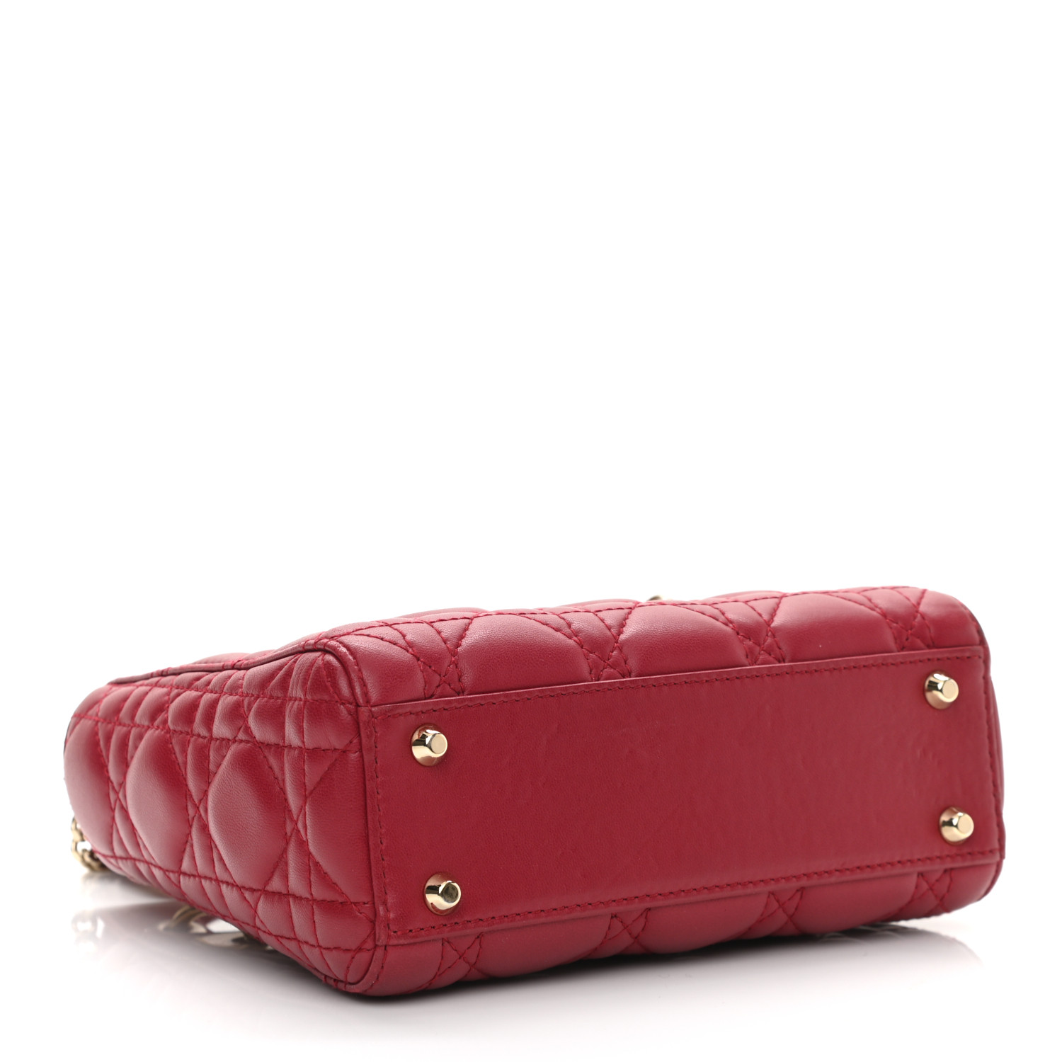 Lambskin Cannage Mini Lady Burgundy