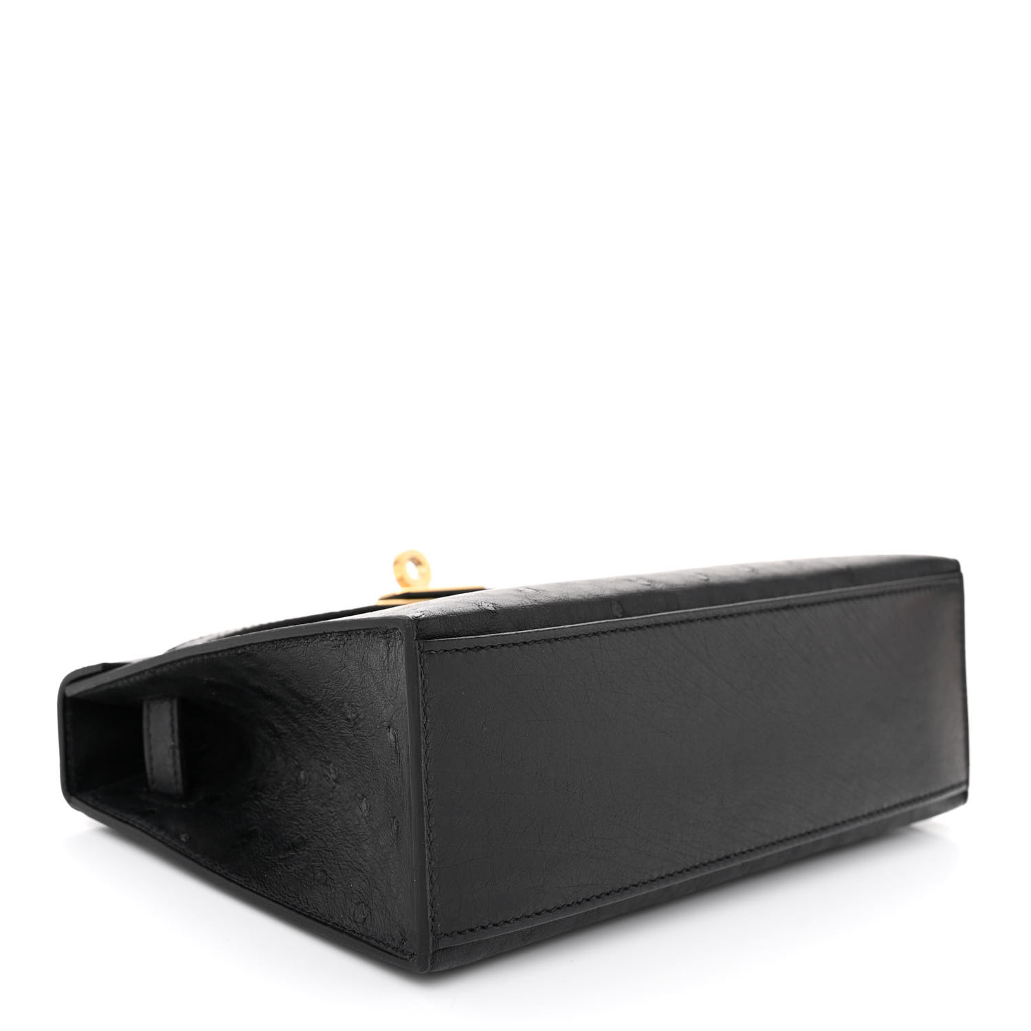 Ostrich Kelly Pochette Black