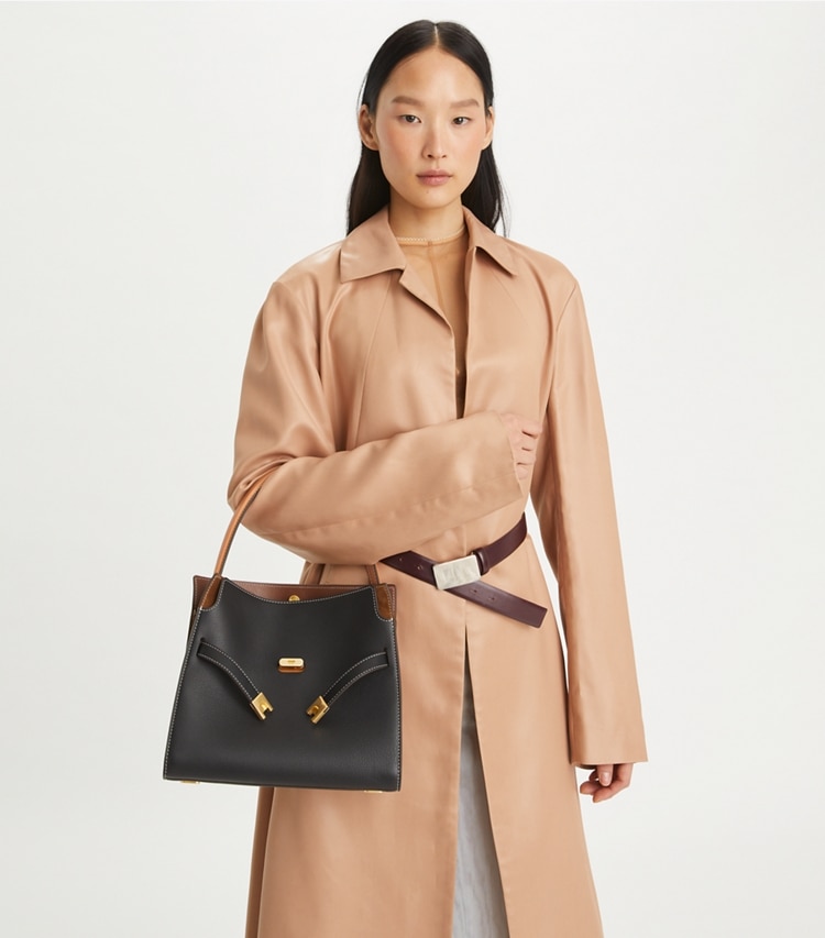 SMALL LEE RADZIWILL SNAKE EMBOSSED DOUBLE BAG