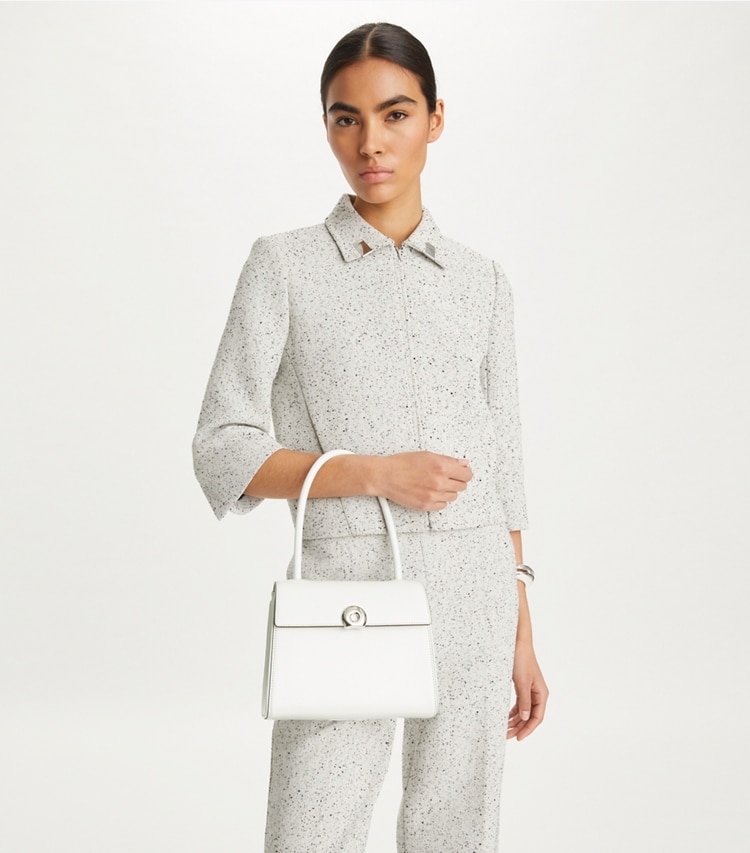 SMALL DEVILLE T MONOGRAM LEATHER BAG