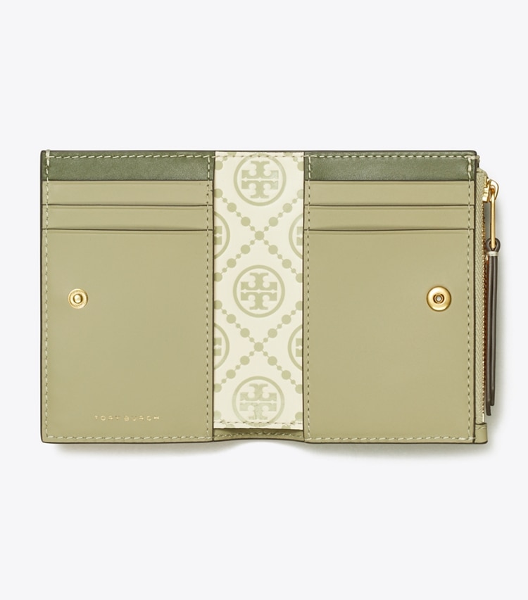 T MONOGRAM LEATHER BI-FOLD WALLET