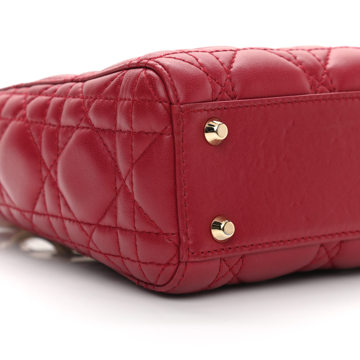 Lambskin Cannage Mini Lady Burgundy