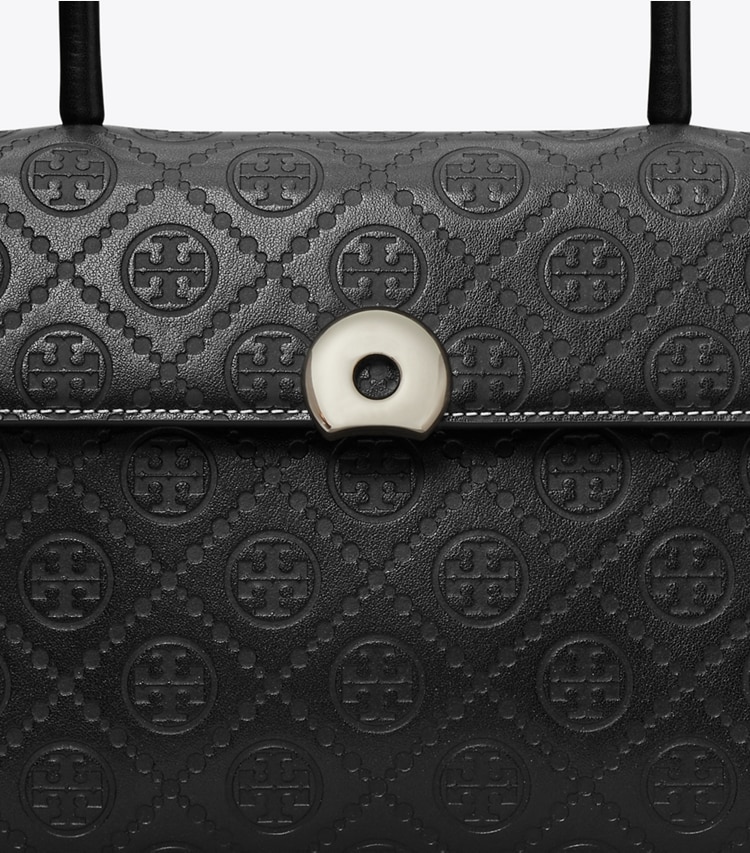 SMALL DEVILLE T MONOGRAM LEATHER BAG