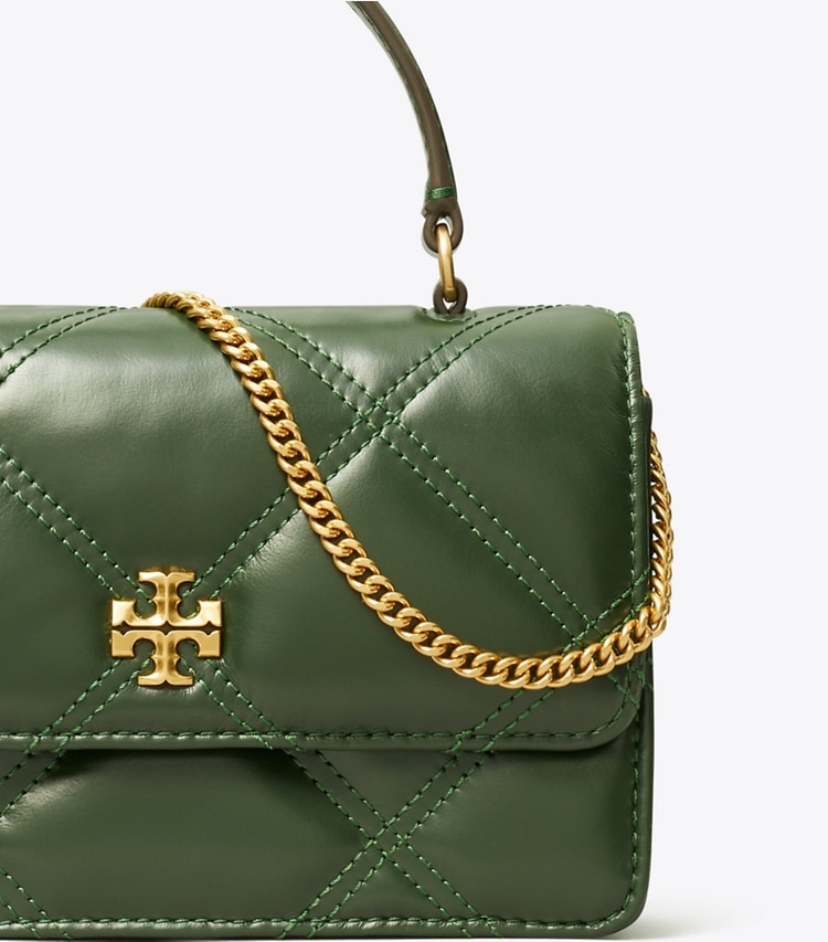 MINI KIRA DIAMOND QUILT TOP HANDLE CHAIN WALLET