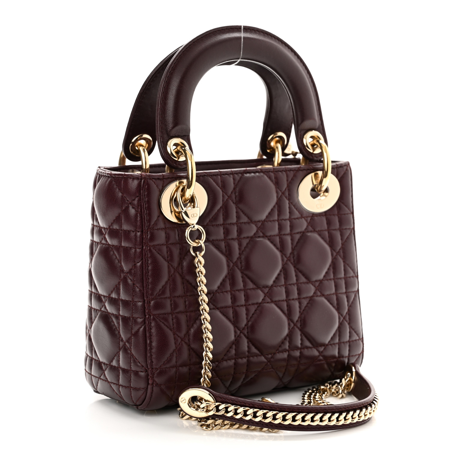 Lambskin Cannage Mini Lady Plum