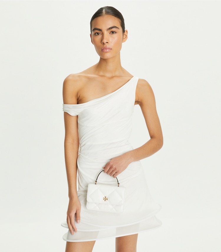 MINI KIRA DIAMOND QUILT TOP HANDLE CHAIN WALLET