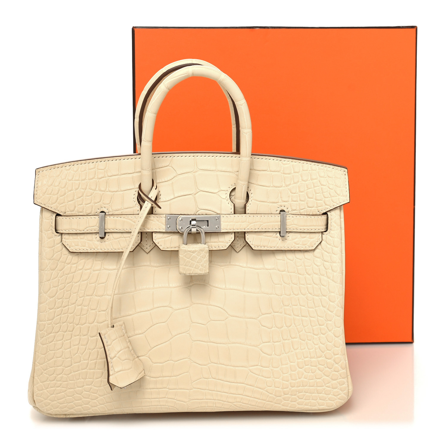 Matte Alligator Birkin 25 Vanille