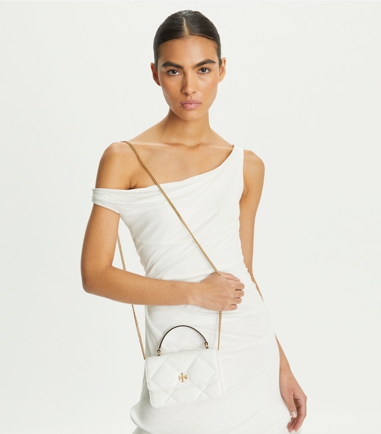 MINI KIRA DIAMOND QUILT TOP HANDLE CHAIN WALLET