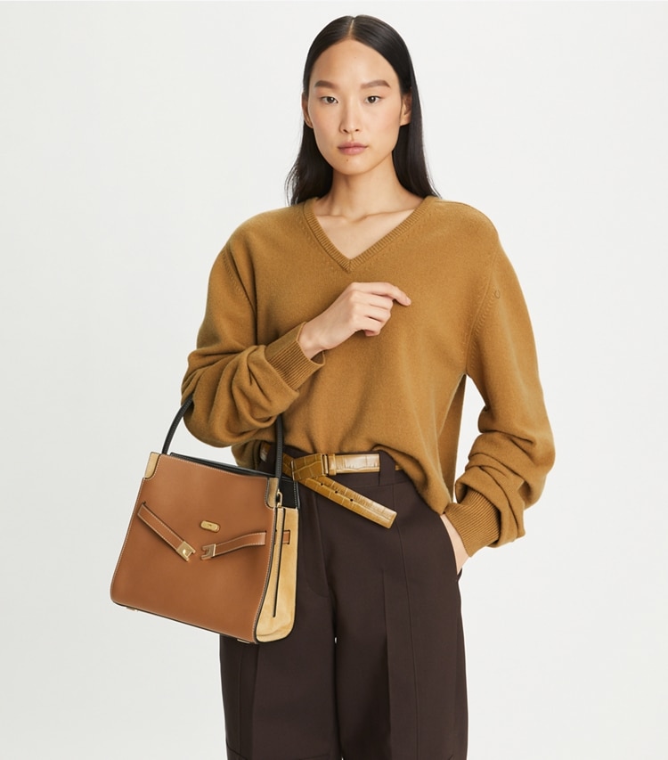 SMALL LEE RADZIWILL SNAKE EMBOSSED DOUBLE BAG