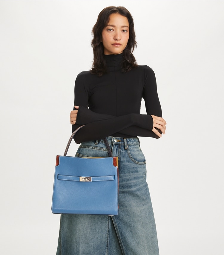 SMALL LEE RADZIWILL SNAKE EMBOSSED DOUBLE BAG