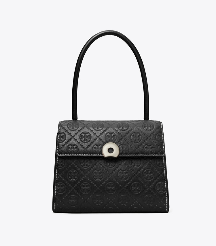 SMALL DEVILLE T MONOGRAM LEATHER BAG