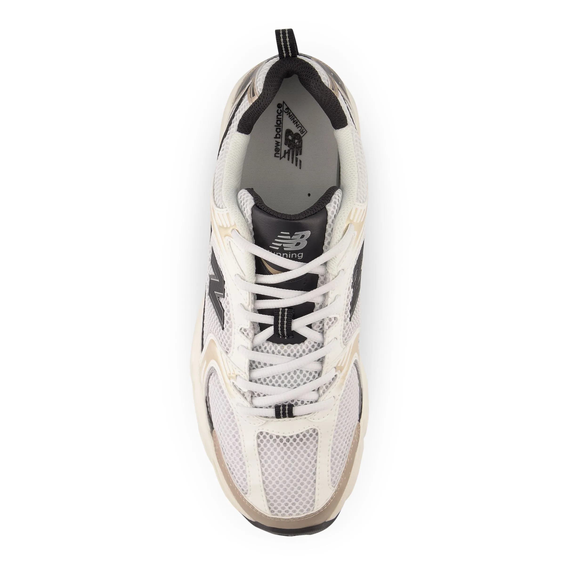530 - White with Light Gold Metallic and Black